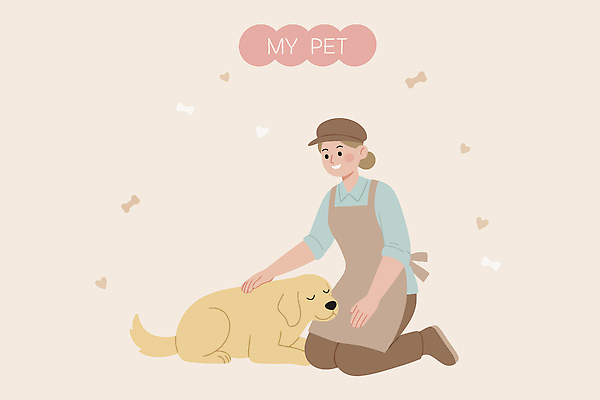 동물 행복 감정 반려견 일러스트 가족 관계 놀이 사랑 사람 친구 반려동물 시간 개 편안함 연습 일과 소통 교감 쓰다듬기 국내일러스트 AI파일 컨셉 포유류 모션 감각 파일형식 벡터