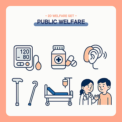 일러스트 의학 의료기기 병원 치료 약 건강관리 환자 간호사 의사 간호 검사_조사 상담 혈압계 재활기구 국내일러스트 AI파일 건강 관리 의료진 의료용품 혈압 파일형식 벡터