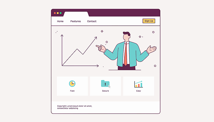 디자인 일러스트 비즈니스 표시 그래프 홈페이지 스크린 정보 구출 선택 속도 보안 클릭 편리함 가입 기능 인증 인터페이스 사용자 국내일러스트 AI파일 컨셉 안전 도움 파일형식 벡터