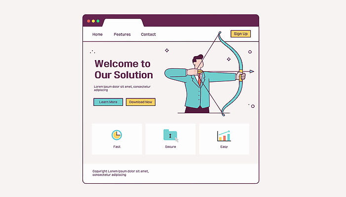 디자인 일러스트 비즈니스 버튼 설명 안전 사람 그래픽 홈페이지 스크린 자료 목표 접속 서비스 활 클릭 방문 기능 사용자 접근 국내일러스트 AI파일 컨셉 모션 파일형식 벡터
