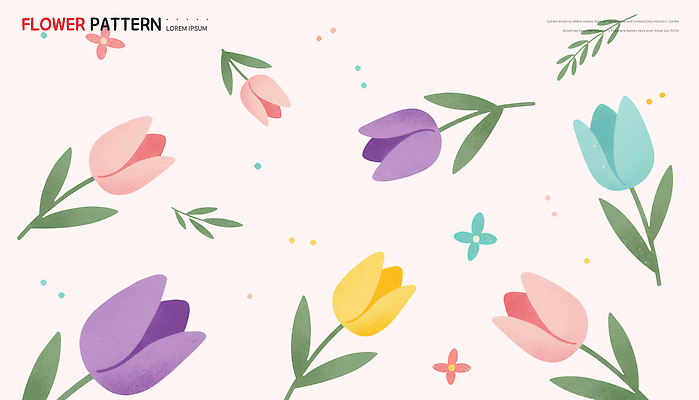 모양 PSD 식물 디자인 꽃 예술 분홍색 컬러 백그라운드 패턴 일러스트 자연 생명 수채화 장식 여름 튤립 원형 부드러움 색감 싱그러움 창작 국내일러스트 도형 계절 무늬 감각 생태계 파일형식