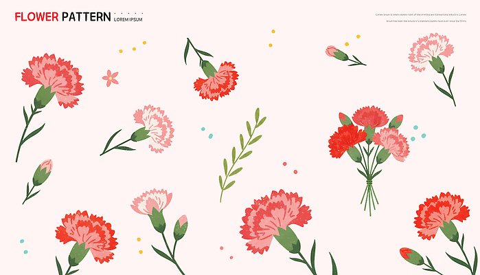 모양 PSD 식물 디자인 꽃잎 꽃 예술 줄기 분홍색 컬러 배경화면 백그라운드 잎 패턴 일러스트 자연 장식 크기 카네이션 색채 국내일러스트 무늬 생태계 파일형식