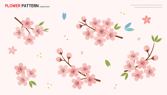 PSD 식물 디자인 꽃잎 꽃 분홍색 컬러 백그라운드 패턴 일러스트 자연 나뭇잎 그래픽 장식 장미 봄 벚꽃 벌레 원예 뷰티풀 국내일러스트 계절 곤충 잎 무늬 취미 생태계 파일형식