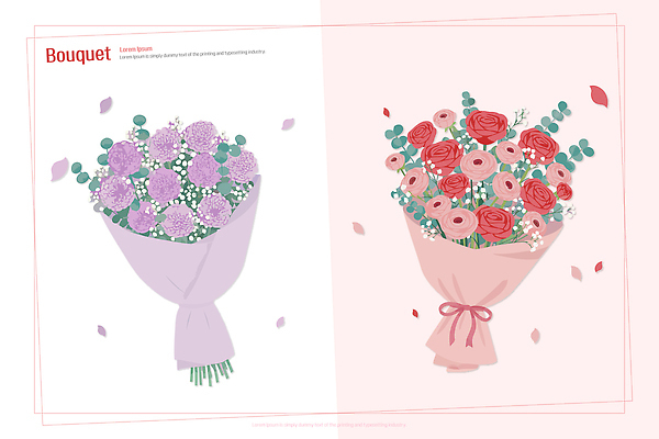 모양 디자인 계절 기념일 꽃잎 꽃 예술 선 분홍색 컬러 꽃다발 부케 백그라운드 일러스트 포장 그래픽 장식 보라색 축제 배열 조화 국내일러스트 AI파일 식물 이벤트 파일형식 벡터