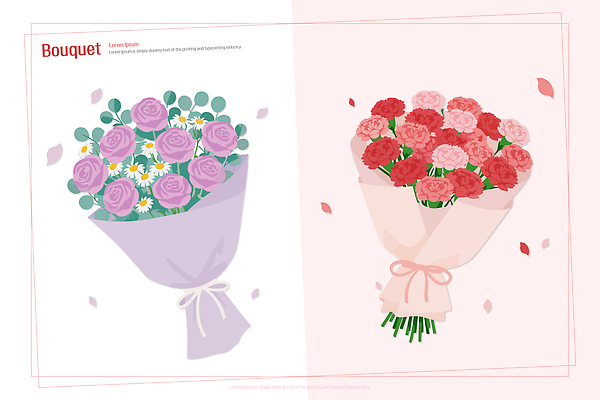 식물 디자인 꽃잎 꽃 예술 컬러 꽃다발 부케 백그라운드 일러스트 자연 장식 빨간색 장미 보라색 봄 흰색 달콤 카네이션 그림 생화 국내일러스트 AI파일 계절 맛 생태계 파일형식 벡터