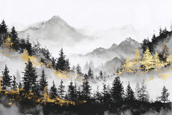 JPG 나무 예술 컬러 일러스트 자연 산 흑백 풍경 환경 금색 안개 숲 높이 경계 조용 지역 조화 흐림 설산 국내일러스트 식물 날씨 촬영기법 생태계 파일형식