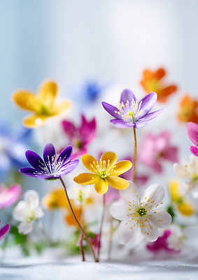 JPG 식물 편집이미지 꽃잎 꽃 컬러 꽃밭 자연 생명 풍경 빛 햇빛 봄 들꽃 조화 뷰티풀 알록달록 편집실사 AI포토 AI콘텐츠 계절 컬러풀 태양 CG 생태계 파일형식