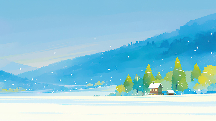 JPG 나무 계절 컬러 설경 겨울 일러스트 자연 하늘 날씨 산 주택 풍경 환경 소리 공간 역사 조용 온도 경관 국내일러스트 AI일러스트 AI콘텐츠 식물 건물 생태계 파일형식