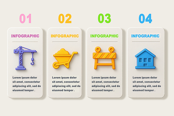 모양 PSD 편집이미지 디자인 건축 컬러 건설업 설명 그래픽 인포그래픽 레이아웃 전문 툴 프로젝트 이미지편집 산업 모션 파일형식