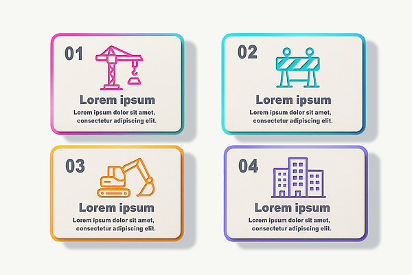 PSD 편집이미지 건축 도로 설계 건설업 공사 안전 기계 인포그래픽 건설현장 작업 표지판 굴착기 기중기 번역 이미지편집 산업 길 컨셉 교통시설 알림판 중장비 파일형식