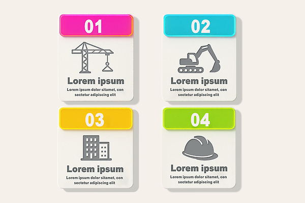 PSD 편집이미지 디자인 건축 산업 컬러 건설업 공사 건물 그래픽 기계 인포그래픽 작업 안전모 포크레인 기중기 이미지편집 건축물 중장비 헬멧 안전장비 파일형식
