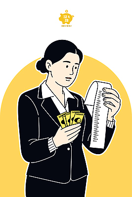 손 여자 돈 일러스트 비즈니스 관리 경제 사무실 거래 업무 소비 분석 확인 영수증 회계 세금 수입 재정 비용 국내일러스트 AI파일 컨셉 사람 신체부위 금융 작업 재산 파일형식 벡터