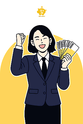 손 여자 행복 상징 백그라운드 돈 일러스트 비즈니스 성공 표정 웃음 정장 금융 주먹 기쁨 축하 우승 투자 수익 세금 국내일러스트 AI파일 옷 감정 컨셉 모션 사람 신체부위 경제 최고 재산 파일형식 벡터