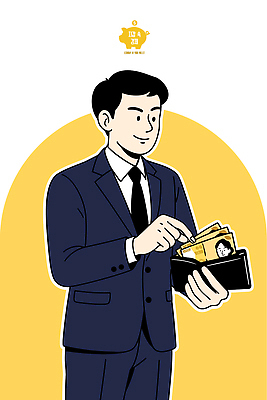 남자 돈 일러스트 비즈니스 모션 직장 정장 금융 경제 거래 업무 지갑 고객 서비스 투자 상업 수익 대출 국내일러스트 AI파일 옷 회사 사람 작업 재산 파일형식 벡터