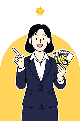 여자 백그라운드 돈 일러스트 비즈니스 손가락 웃음 정장 금융 경제 노란색 가리킴 표현 작업 재산 돈다발 프레젠테이션 서비스 투자 역할 국내일러스트 AI파일 손 옷 컬러 표정 사람 손짓 파일형식 벡터