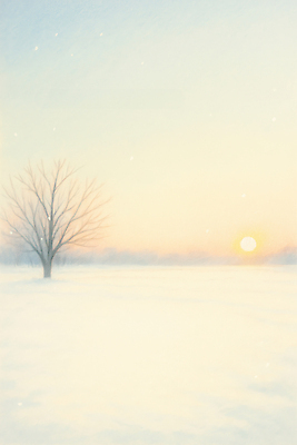 JPG 나무 컬러 겨울 일러스트 자연 하늘 아침 풍경 초원 햇빛 태양 일출 고요 나뭇가지 신선 차가움 평야 눈덮임 국내일러스트 주간 자연요소 식물 계절 컨셉 노을 생태계 파일형식