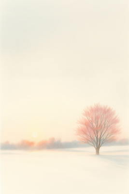 JPG 나무 분홍색 겨울 일러스트 자연 하늘 아침 풍경 초원 빛 고요 산책 나뭇가지 신선 숲 땅 국내일러스트 주간 식물 계절 컬러 휴식 생태계 파일형식