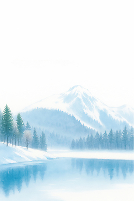 JPG 나무 호수 겨울 일러스트 자연 하늘 아침 산 풍경 물 반사 맑음 고요 차가움 숲 산소 수목 경관 국내일러스트 주간 자연요소 식물 계절 날씨 원소 생태계 파일형식
