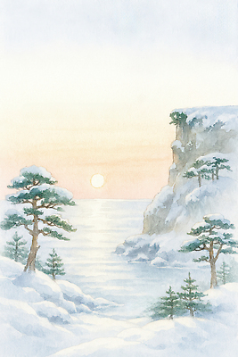 JPG 나무 계절 파도 바다 크리스마스 겨울 일러스트 자연 하늘 날씨 산 풍경 해변 태양 일출 절벽 소나무 조용 수평선 국내일러스트 AI일러스트 AI콘텐츠 자연요소 식물 기념일 노을 생태계 파일형식