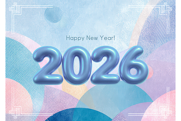 PSD 편집이미지 디자인 감정 컬러 백그라운드 곡선 새해 그래픽 장식 축하 원형 연도 알림 그림 말띠 2026년 이미지편집 병오년 도형 선 컨셉 십이지신 말_동물 파일형식