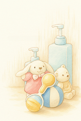 JPG 어린이 인형 컬러 백그라운드 일러스트 놀이 생활 장식 장난감 귀여움 곰인형 방 아기용품 아기 저녁 오브젝트 부드러움 토끼인형 국내일러스트 AI일러스트 AI콘텐츠 컨셉 사람 토끼 감각 야간 파일형식