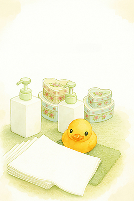 JPG 일러스트 포장 오리 장식 수건 위생용품 장난감 노란색 깨끗함 화장품 욕실 세척 청소 오브젝트 정리 부드러움 애완 국내일러스트 AI일러스트 AI콘텐츠 컬러 생활용품 컨셉 조류 3 뷰티 감각 파일형식