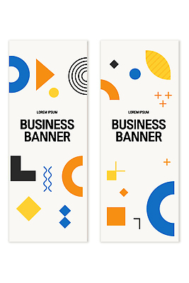 모양 템플릿 디자인 배너 배너템플릿 세로배너 컬러 비즈니스 그래픽 파란색 노란색 검은색 주황색 알림 기하학 마케팅 예시 배너세트 AI파일 무늬 세로 세트 파일형식 벡터