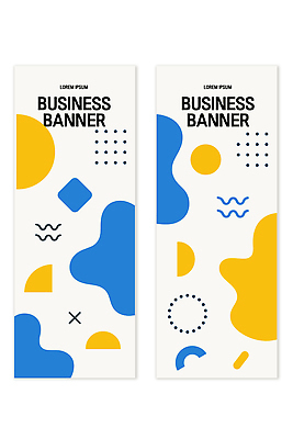 모양 템플릿 디자인 배너 배너템플릿 세로배너 컬러 비즈니스 그래픽 파란색 노란색 배열 알림 모던 기하학 마케팅 창의성 배너세트 AI파일 무늬 세로 세트 파일형식 벡터