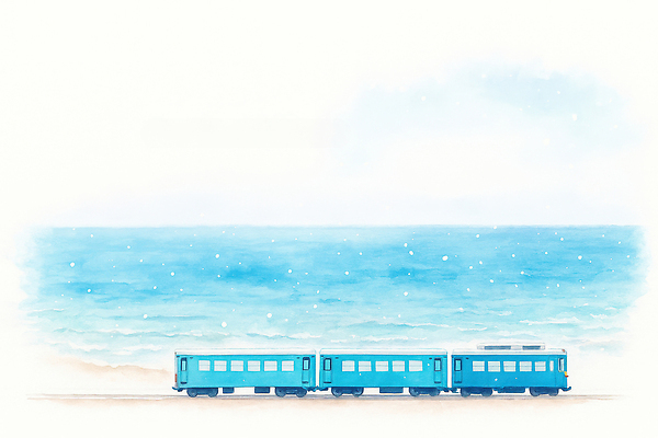 자연요소 계절 육상교통 바다 컬러 컨셉 날씨 대중교통 라이프 역 생태계 파일형식 기차 해변 파란색 바람 물결 하늘 이동 여행 풍경 자연 기차역 일상 여름 기찻길 트랙 일러스트 국내일러스트 JPG