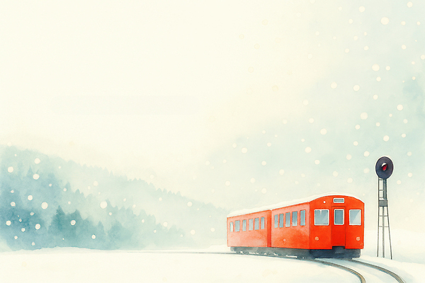 계절 육상교통 컬러 컨셉 대중교통 역 생태계 파일형식 기차 겨울 산 신호등 흰색 빨간색 풍경 이동 자연 날씨 기찻길 조용 기차역 여행 일러스트 국내일러스트 JPG