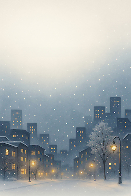JPG 나무 공원 겨울 가로등 일러스트 창문 날씨 거리 거리풍경 풍경 사람없음 건물 빛 고요 도시 눈송이 저녁 국내일러스트 AI일러스트 AI콘텐츠 식물 건축물 계절 공공시설 눈_날씨 야간 파일형식