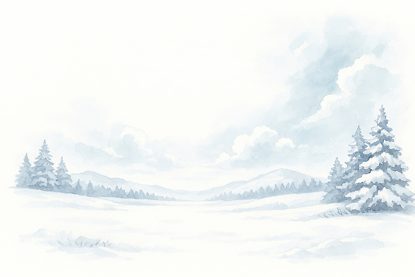 나무 식물 계절 컬러 산 생태계 파일형식 풍경 겨울 소나무 초원 하늘 자연 산맥 뷰티풀 조화 흰색 고요 일러스트 국내일러스트 JPG