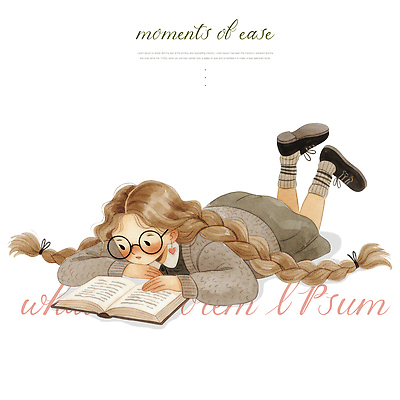 헤어스타일 여자 교육 감정 어린이 컨셉 모션 사람 신체부위 파일형식 소녀 책 독서 바닥 땋은머리 손 알고리즘 시간 문자 이야기 학습 집중 취미 즐거움 앉기 포즈 PSD 국내일러스트 일러스트 평화 휴식