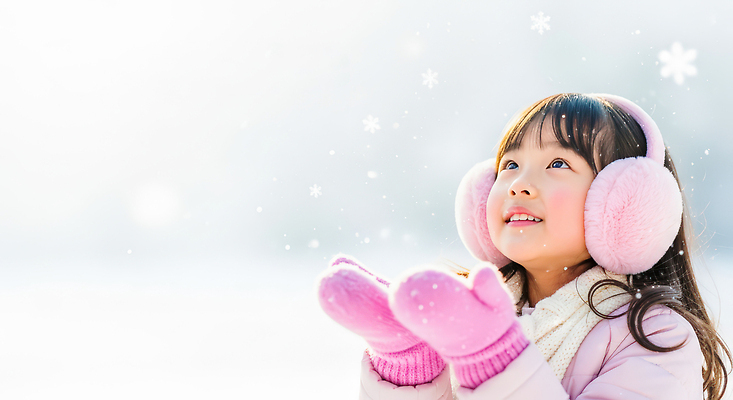 JPG 편집이미지 손 행복 어린이 분홍색 장갑 겨울 자연 하늘 날씨 야외 설원 펼침 눈 귀마개 즐거움 놀기 의료성형뷰티 편집실사 자연요소 잡화 계절 감정 컬러 모션 눈_날씨 사람 신체부위 CG 생태계 파일형식