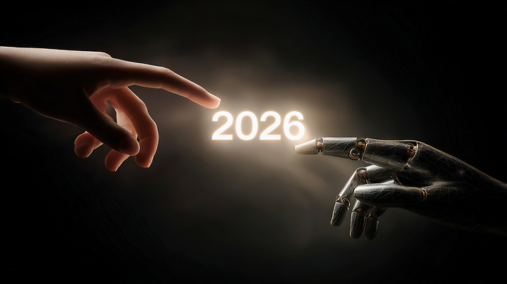 JPG 편집이미지 손 상징 백그라운드 관계 미래 기술 창조 사람 타이포그라피 빛 발전 로봇 2026년 상호작용 AI_인공지능 이미지편집 병오년 문자 컨셉 신체부위 연도 파일형식