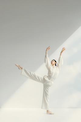 JPG 편집이미지 옷 여자 예술 포즈 모션 공연 댄서 무대 흰색 표현 춤 구출 균형 편집실사 AI인물포토 AI콘텐츠 클라우드댄서 직업 컬러 문화예술 사람 이벤트 도움 CG 파일형식 트렌드컬러 AI포토 2026트렌드