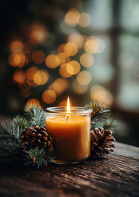 나무 계절 가구 초 CG 생태계 파일형식 겨울 소나무 솔방울 탁자 빛 백그라운드 따뜻함 자연 장식 조명 촛불 연말 오브젝트 방 편집이미지 편집실사 JPG