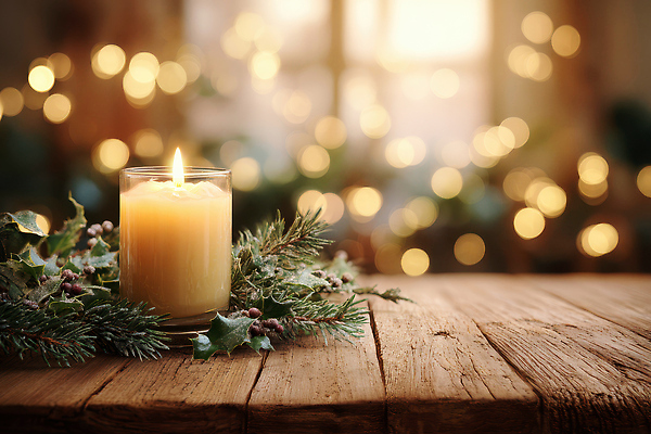 나무 식물 계절 기념일 가구 컨셉 초 관계 CG 파일형식 크리스마스 탁자 장식 빛 겨울 소나무 촛불 따뜻함 분위기 준비 가족 축제 조명 편집이미지 편집실사 JPG
