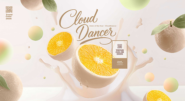 편집이미지 유제품 미술 감각 파일형식 트렌드컬러 2026트렌드 클라우드댄서 컬러 과일 디자인 이벤트 백그라운드 조각 우유 공중 발표 밝음 부드러움 작품 이미지편집 PSD