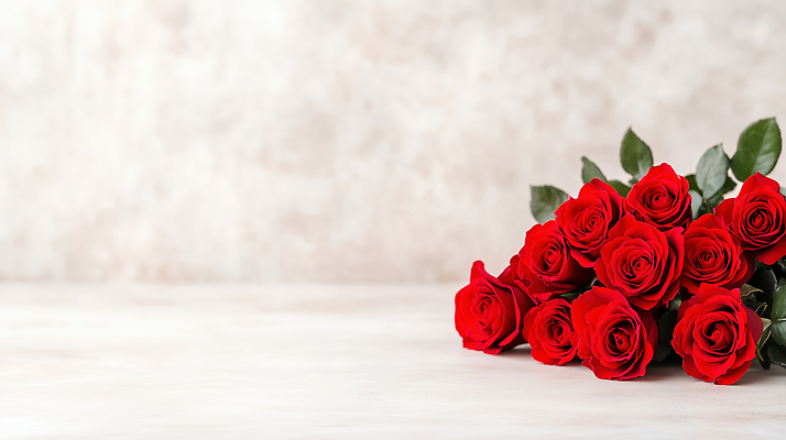 식물 꽃 감정 컬러 가구 이벤트 상점 CG 생태계 파일형식 AI콘텐츠 장미 꽃다발 탁자 백그라운드 잎 빨간색 장식 자연 꽃집 생화 기념일 사랑 편집이미지 편집실사 JPG AI포토