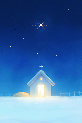 자연요소 계절 기념일 감정 종교 컬러 종교용품 종교건축 건물 파일형식 AI콘텐츠 교회 별 하늘 빛 겨울 풍경 문 오픈 성경 기도 믿음 조용 흰색 기독교 JPG 일러스트 국내일러스트 크리스마스 AI일러스트