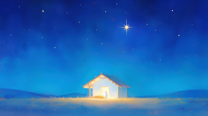 자연요소 계절 기념일 감정 종교 컨셉 농장 생태계 파일형식 AI콘텐츠 별 빛 사람 하늘 풍경 조용 고요 자연 어둠 따뜻함 꿈 고독 평화 신비 신호 농경지 땅 JPG 일러스트 국내일러스트 크리스마스 기독교 겨울 AI일러스트