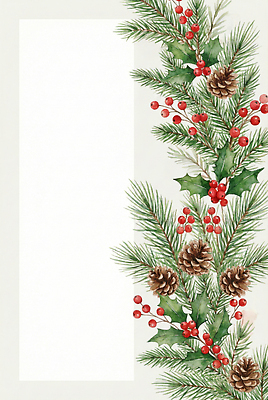 나무 식물 계절 기념일 컬러 채소 공백 생태계 파일형식 AI콘텐츠 겨울 소나무 자작나무 장식 백그라운드 열매 솔방울 초록색 빨간색 자연 디자인 잎 장면 축제 가지 꽃 조화 JPG 일러스트 국내일러스트 카피스페이스 프레임 크리스마스 AI일러스트