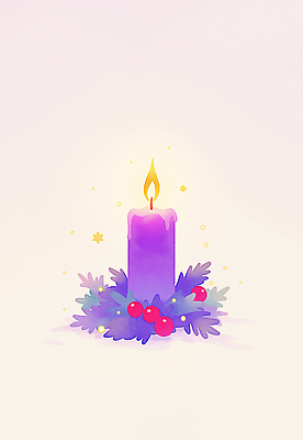 JPG 기념일 열매 기독교 크리스마스 겨울 일러스트 촛불 집안 조명 따뜻함 장식 빛 평화 보라색 축제 분위기 초대 충전 테마 환상 국내일러스트 AI일러스트 AI콘텐츠 식물 계절 종교 컬러 컨셉 초 실내 이벤트 파일형식