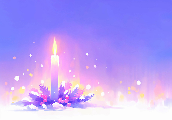 JPG 기독교 크리스마스 겨울 일러스트 촛불 탁자 조명 따뜻함 장식 빛 파티 보라색 축제 흰색 분위기 우아함 색감 국내일러스트 AI일러스트 AI콘텐츠 계절 기념일 종교 컬러 가구 컨셉 초 이벤트 파일형식