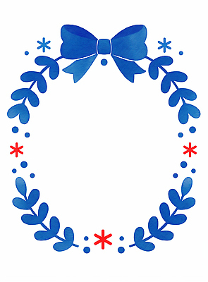 식물 컬러 문화예술 공예 오브젝트 파일형식 AI콘텐츠 리본 꽃 장식 파란색 빨간색 잎 디자인 모양 백그라운드 미술 예술 수공예 창작 문구용품 JPG 일러스트 국내일러스트 AI일러스트