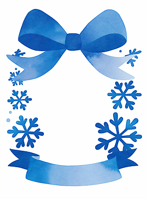 계절 기념일 컬러 눈_날씨 파일형식 AI콘텐츠 겨울 리본 눈송이 장식 디자인 파란색 그래픽 그림 크리스마스 백그라운드 생일 이벤트 전시 축제 JPG 일러스트 국내일러스트 AI일러스트