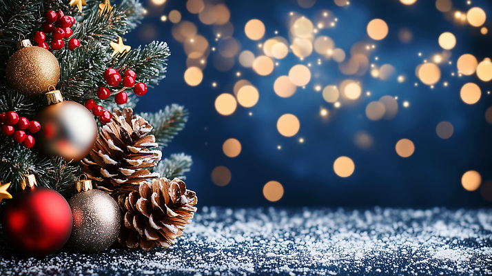 식물 편집이미지 계절 기념일 컨셉 크리스마스 모션 눈_날씨 이벤트 파일형식 AI콘텐츠 크리스마스트리 장식 조명 솔방울 겨울 반짝임 나무 흰눈 파티 분위기 축제 JPG 이미지편집 AI컴퓨터그래픽