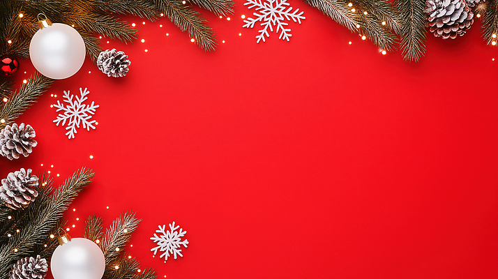 식물 편집이미지 계절 기념일 컬러 크리스마스 눈_날씨 이벤트 파일형식 AI콘텐츠 장식 빨간색 백그라운드 흰색 겨울 나무 눈송이 솔방울 조명 파티 축제 크리스마스트리 JPG AI컴퓨터그래픽 이미지편집