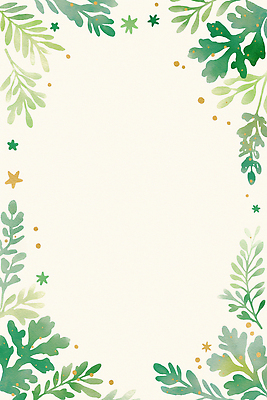 JPG 식물 디자인 별 예술 컬러 백그라운드 일러스트 자연 수채화 프레임 그래픽 장식 초록색 가장자리 초대장 손그림 창의성 카피스페이스 국내일러스트 자연요소 카드_감사 공백 둘레 생태계 파일형식